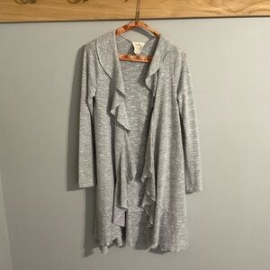 Fantastic Fawn Ruffled Duster  Knit Cardigan Small